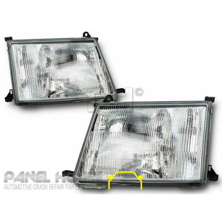 Headlight PAIR Glass ADR Fits Toyota Landcruiser 100 Series 1998 - 2005