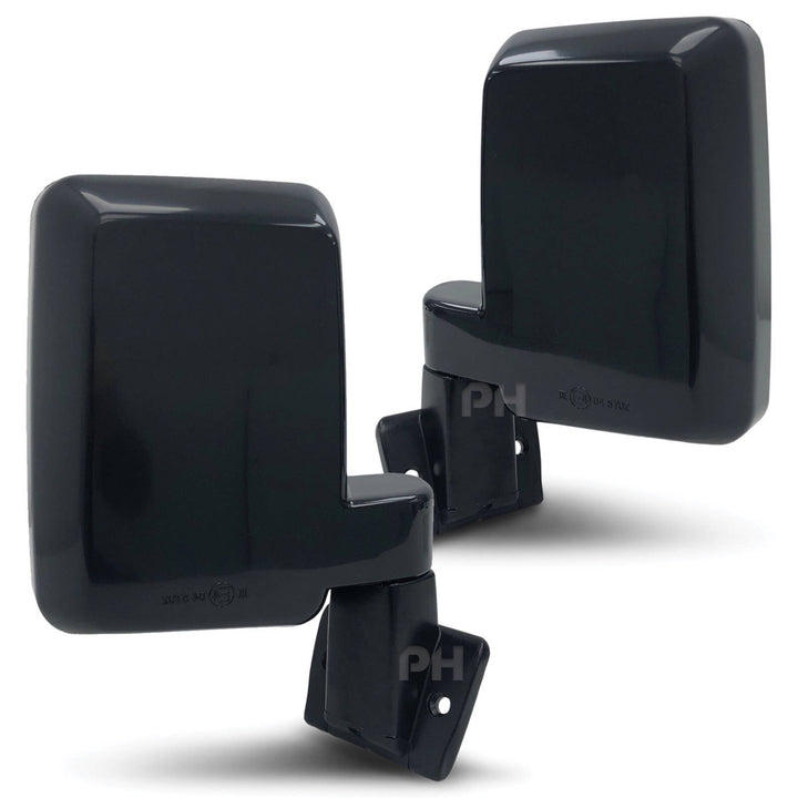 Door Mirrors Black Metal Base PAIR Fits Landcruiser 60 Series 1980 - 1990