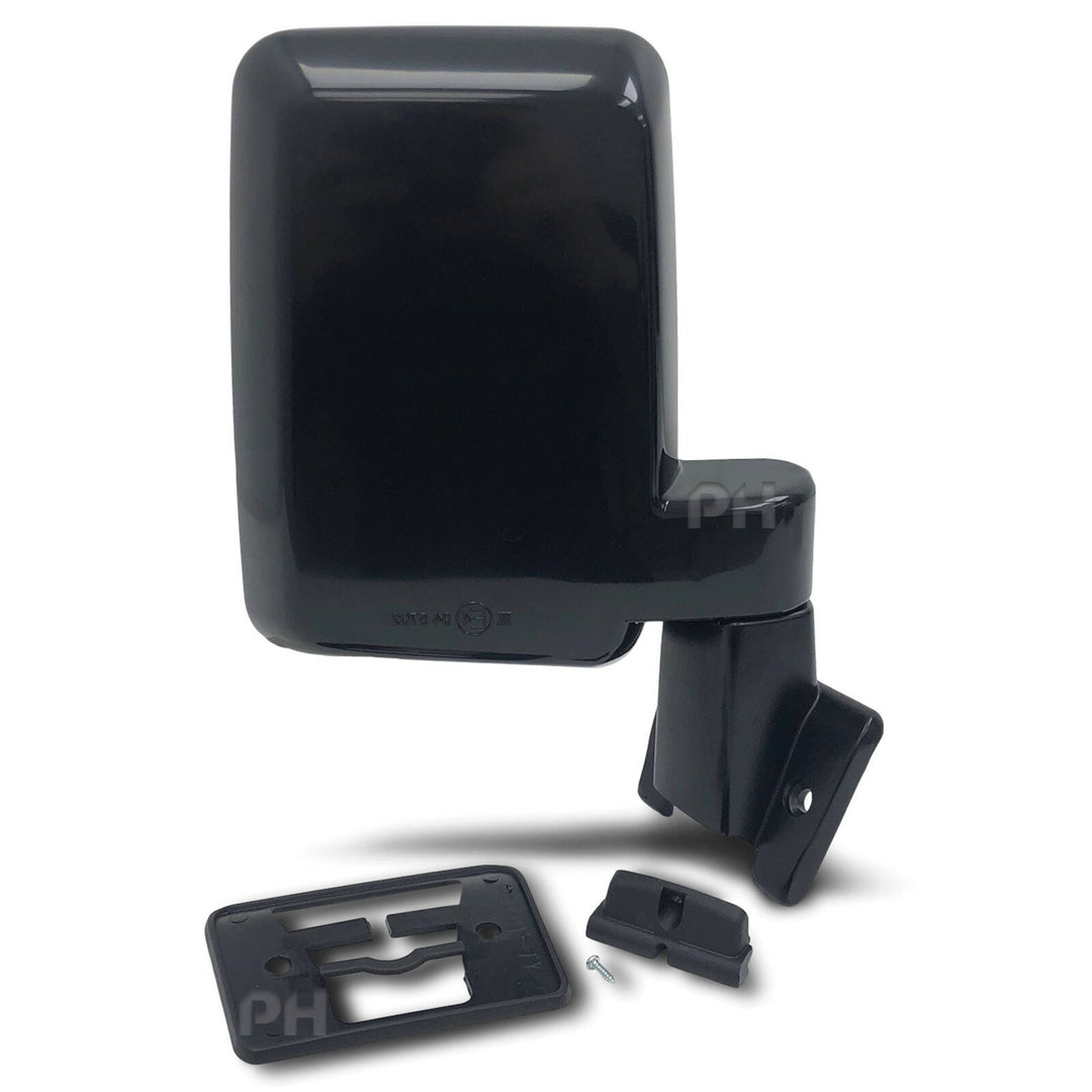 Door Mirrors Black Metal Base PAIR Fits Landcruiser 60 Series 1980 - 1990