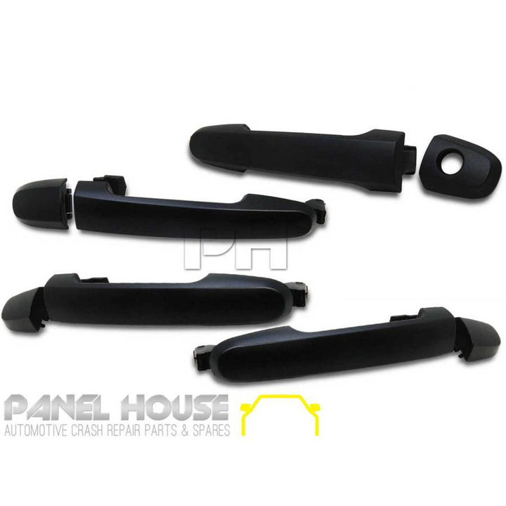 Outer Door Handle SET Black Fits Toyota Hilux N70 2005 - 2015