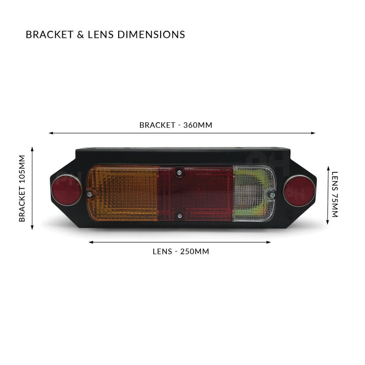 Tail Light With Bracket Tray Back Ute Universal Red Amber & Clear QTY 1