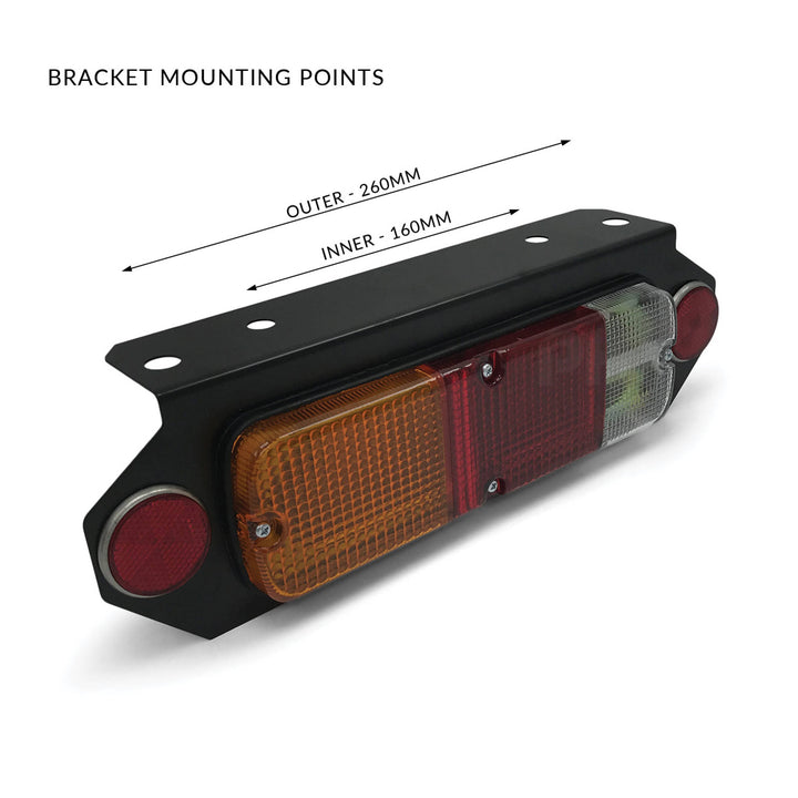 Tail Light With Bracket Tray Back Ute Universal Red Amber & Clear QTY 1