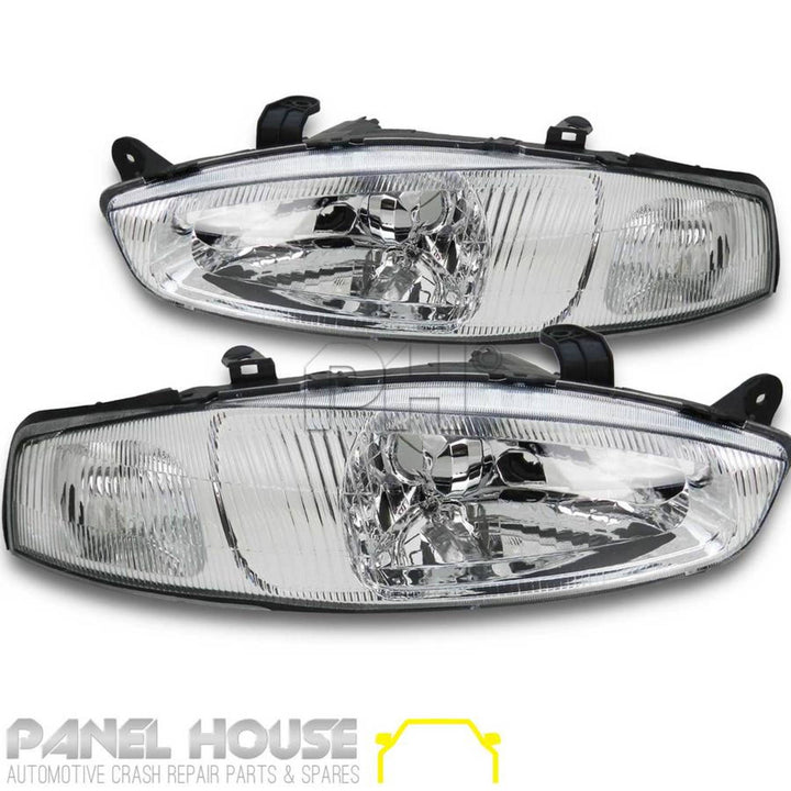 Headlights PAIR Fits Mitsubishi CE Lancer Coupe 1998 - 2003