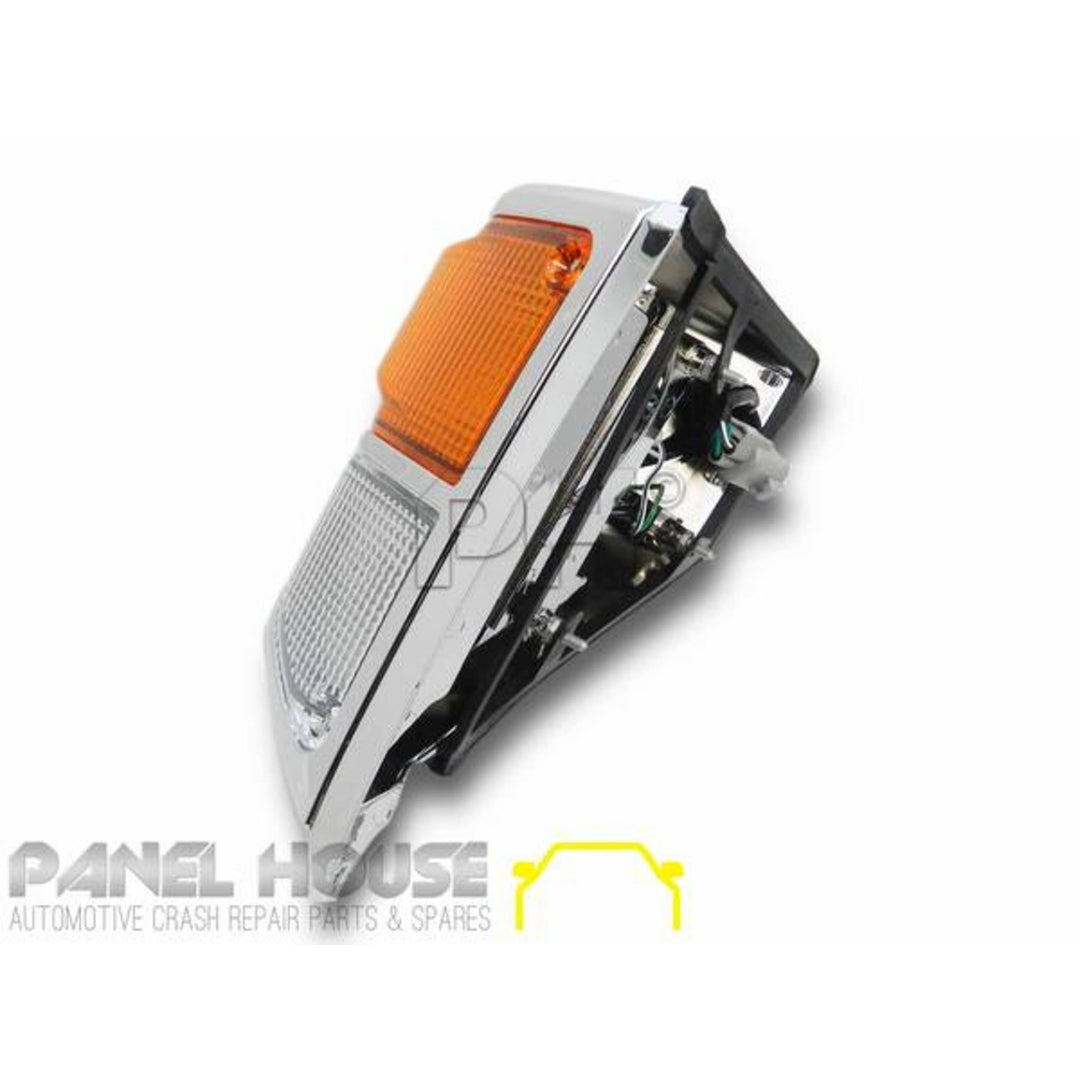 Grill + Corner Lights SET Chrome Fits Toyota Landcruiser 78 79 Series 1999 - 2007