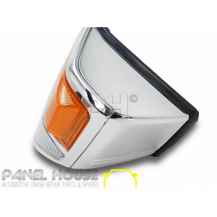 Grill + Corner Lights SET Chrome Fits Toyota Landcruiser 78 79 Series 1999 - 2007