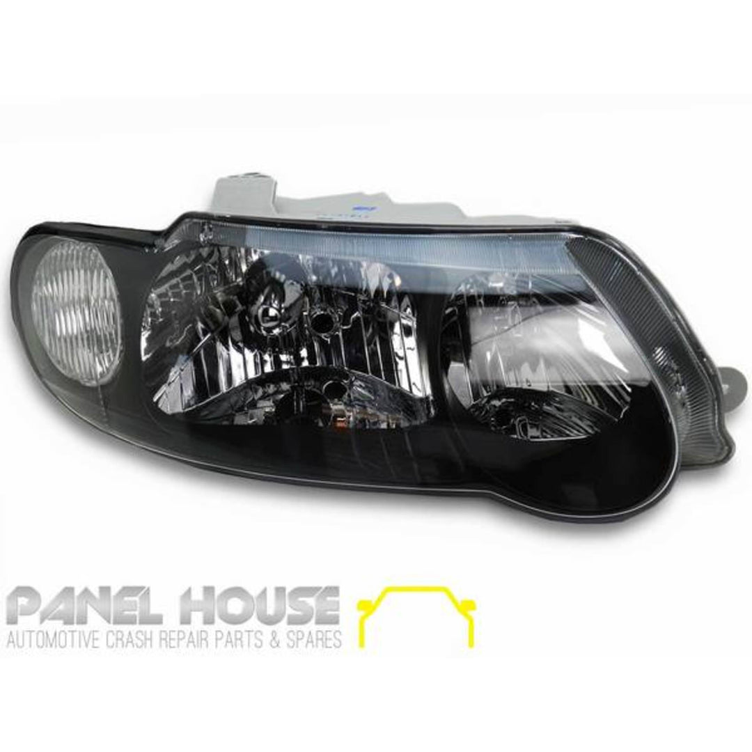 Headlights PAIR Black SS Style fits Holden Commodore VX VU 2000 - 2002