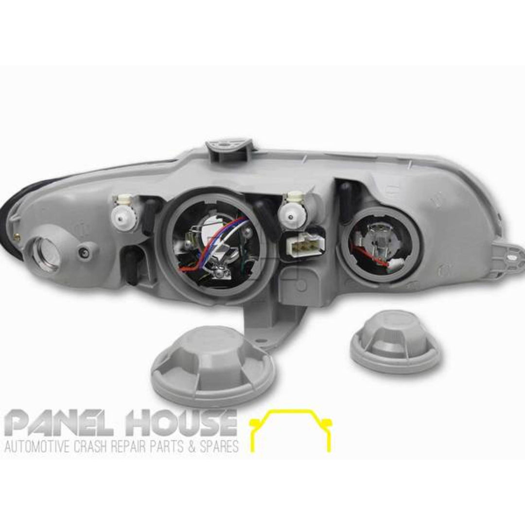 Headlights PAIR Black SS Style fits Holden Commodore VX VU 2000 - 2002