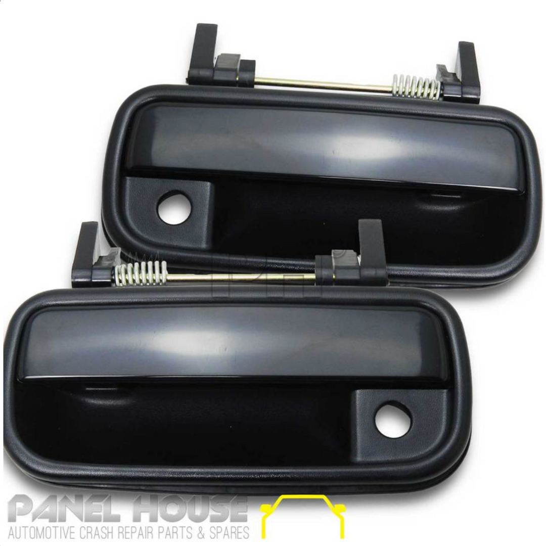 Outer Door Handle PAIR Front Black Fits Toyota Hilux 1988 - 2005