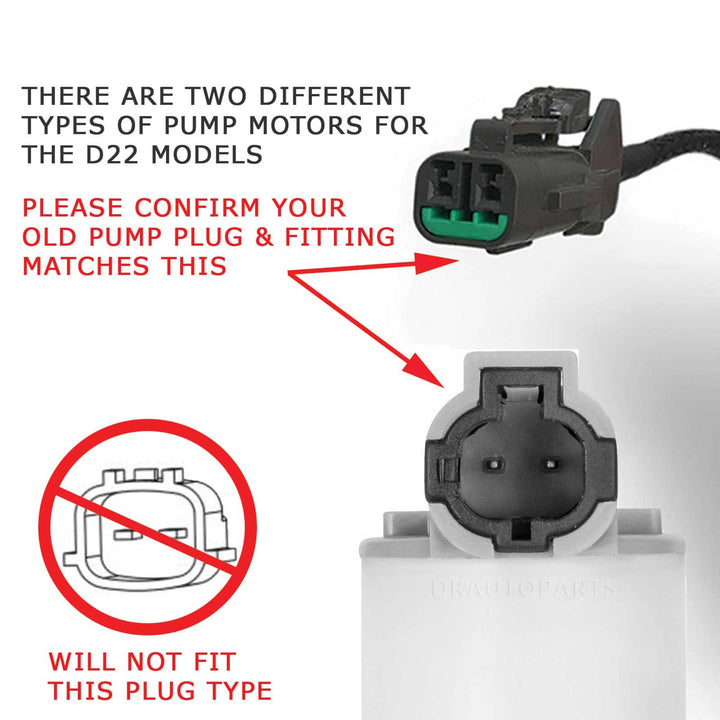 Windscreen Washer Bottle & Motor MALE PLUG TYPE fits Nissan Navara D22 Ute 97-12