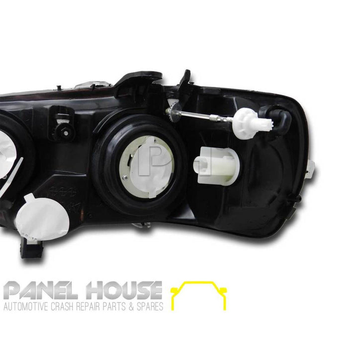Headlights PAIR Black Style fits Holden TS Astra 98-04 Sedan Hatch PR