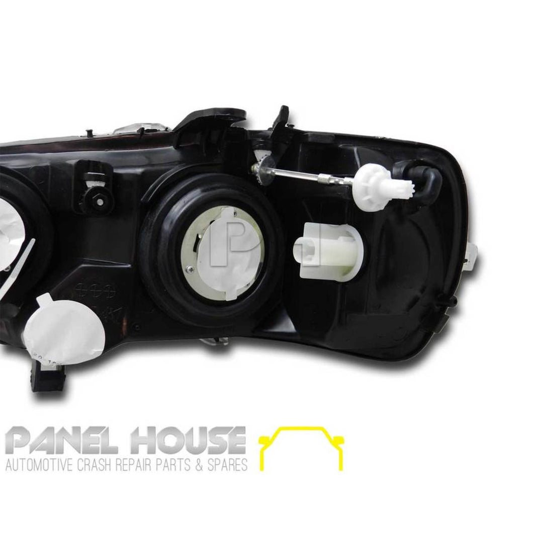 Headlights PAIR Black Style fits Holden TS Astra 98-04 Sedan Hatch PR