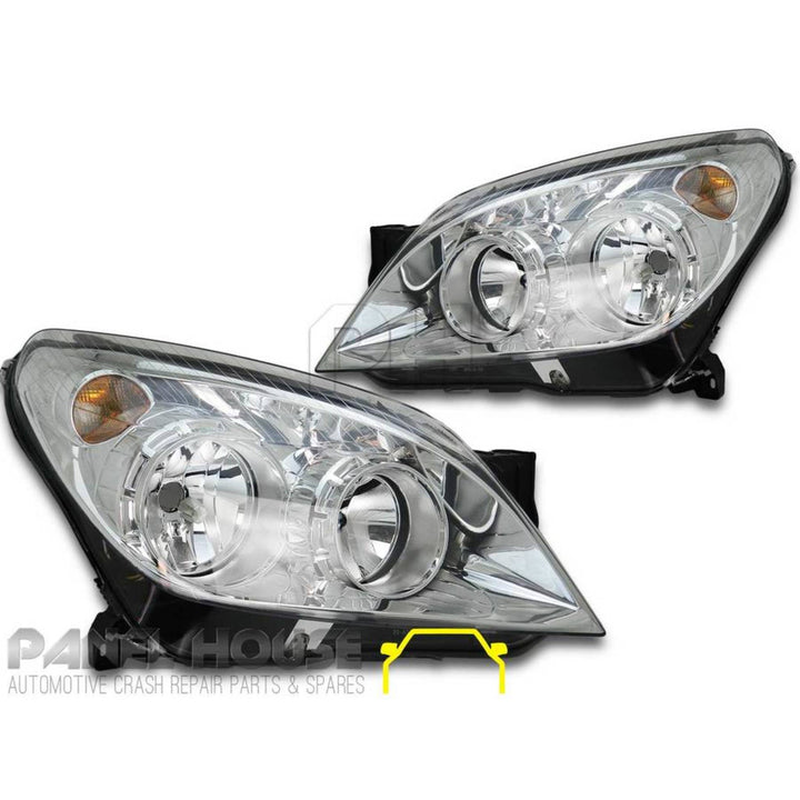 Headlights PAIR Chrome fits Holden AH Astra 2006 - 2009