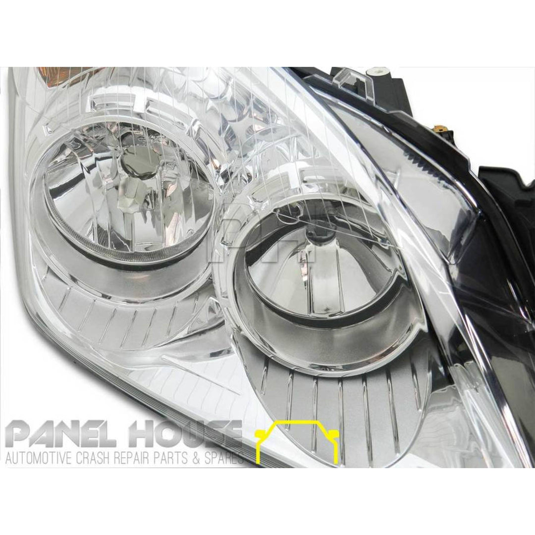 Headlights PAIR Chrome fits Holden AH Astra 2006 - 2009