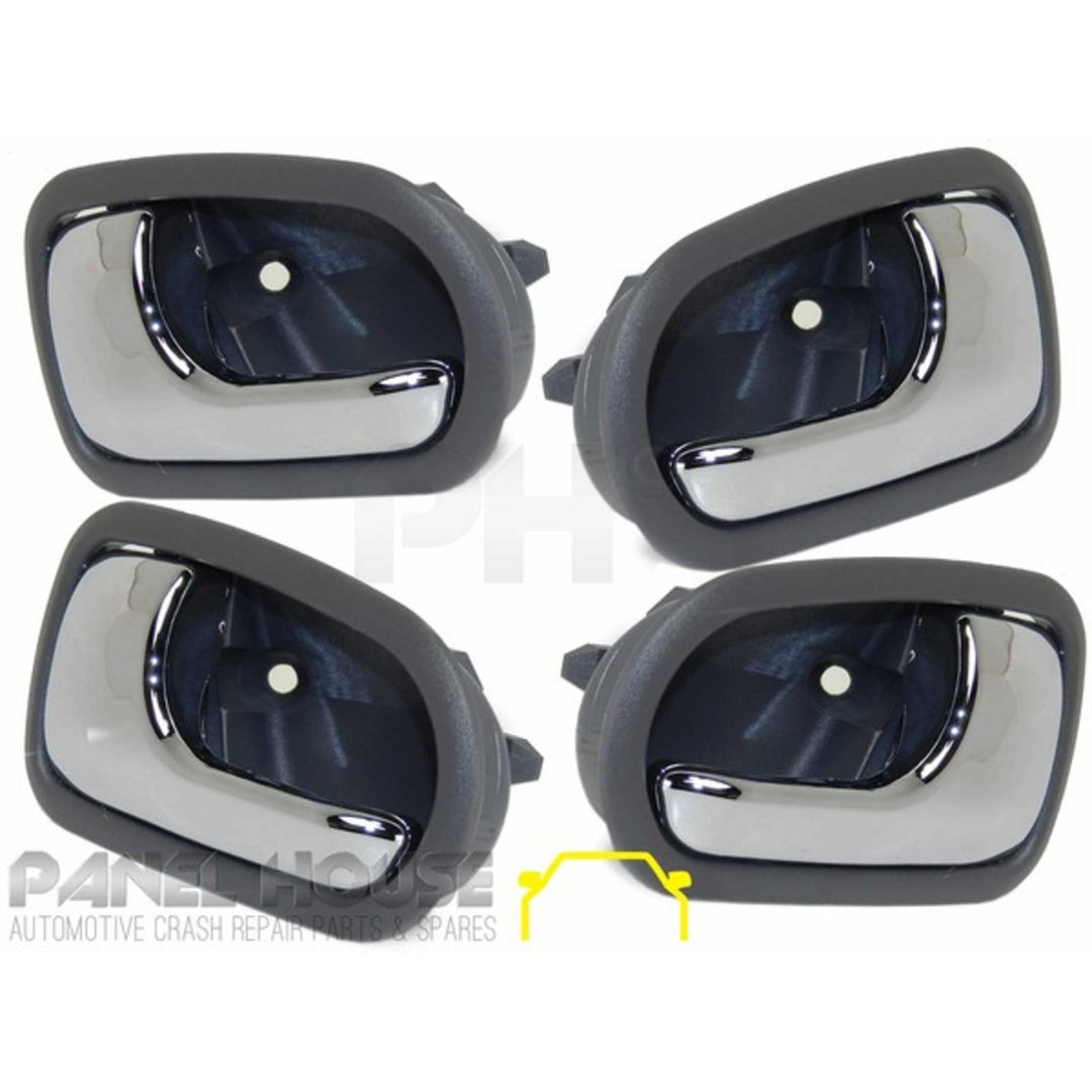 Interior Chrome Grey Handle SET x4 Inner fits Mazda 323 BJ Protege Sedan 98-02
