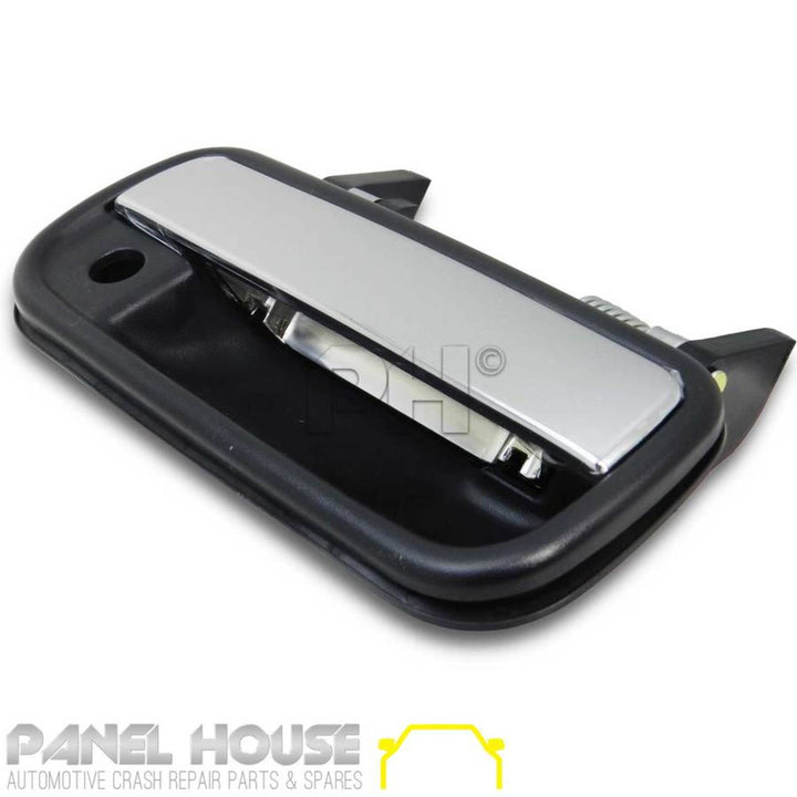 Outer Door Handle PAIR Front Chrome & Black Fits Toyota Hilux 1988 - 2005