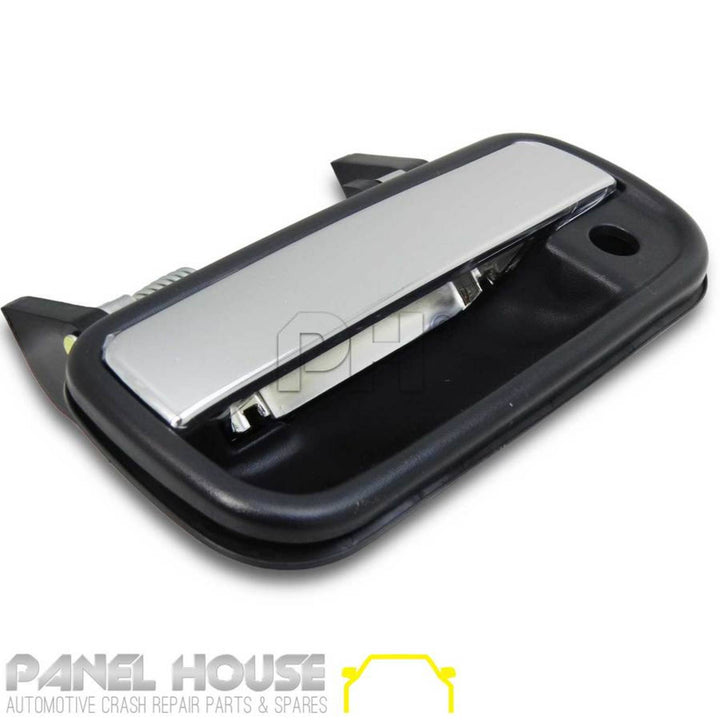 Outer Door Handle PAIR Front Chrome & Black Fits Toyota Hilux 1988 - 2005
