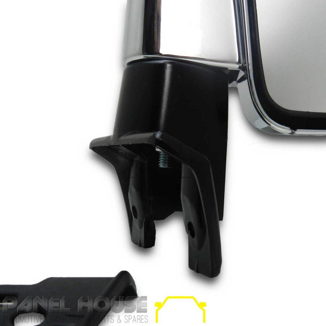 Door Mirror PAIR Chrome Wagon Fits Toyota 76 78 79 Series Landcruiser 07-17 Troopy