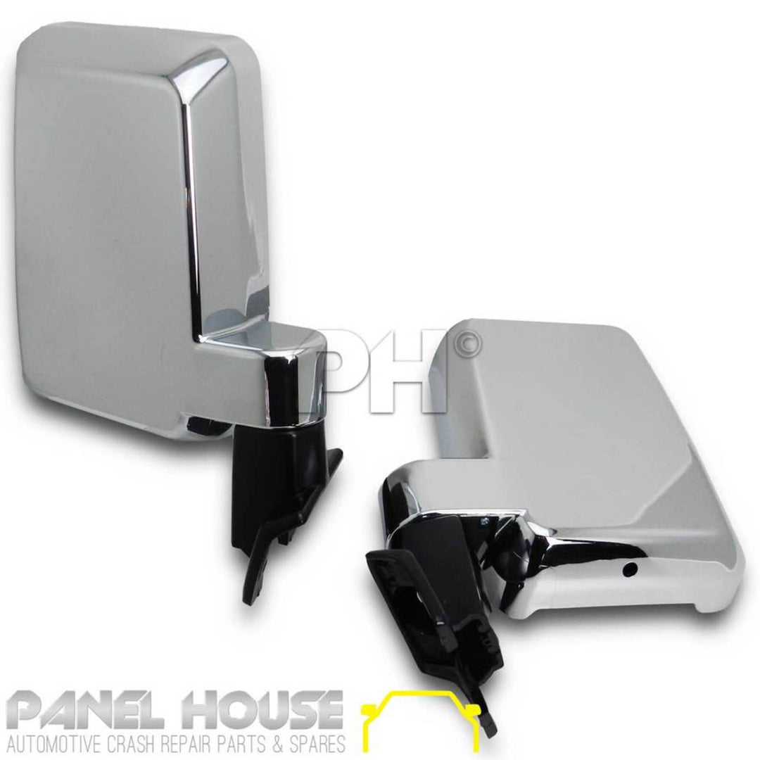 Door Mirror PAIR Chrome Fits Toyota Landcruiser 70 75 78 Series Ute
