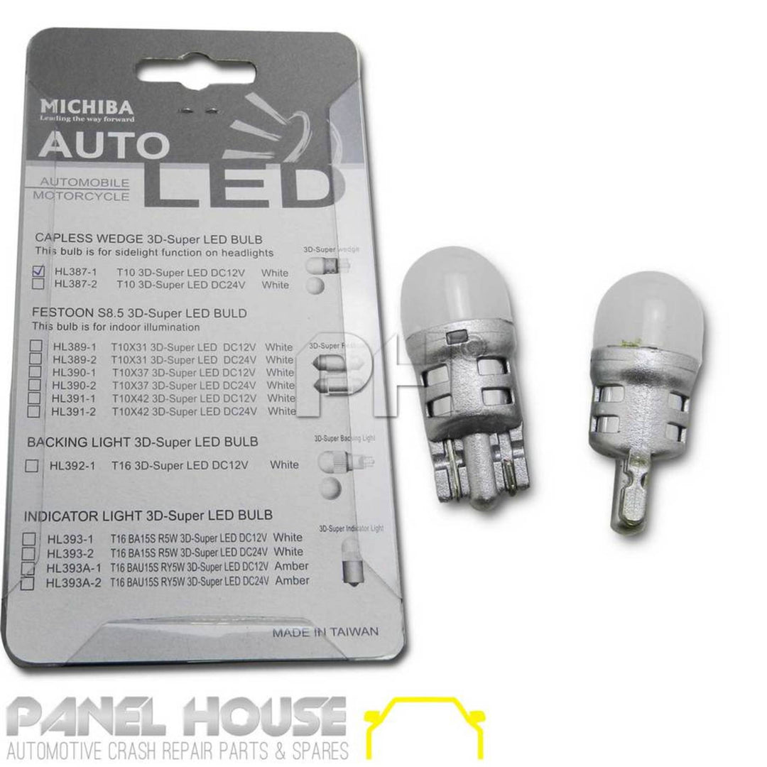 PREMIUM Quality T10 6000K Super Bright White MICHIBA Front Park Light Bulb x 2