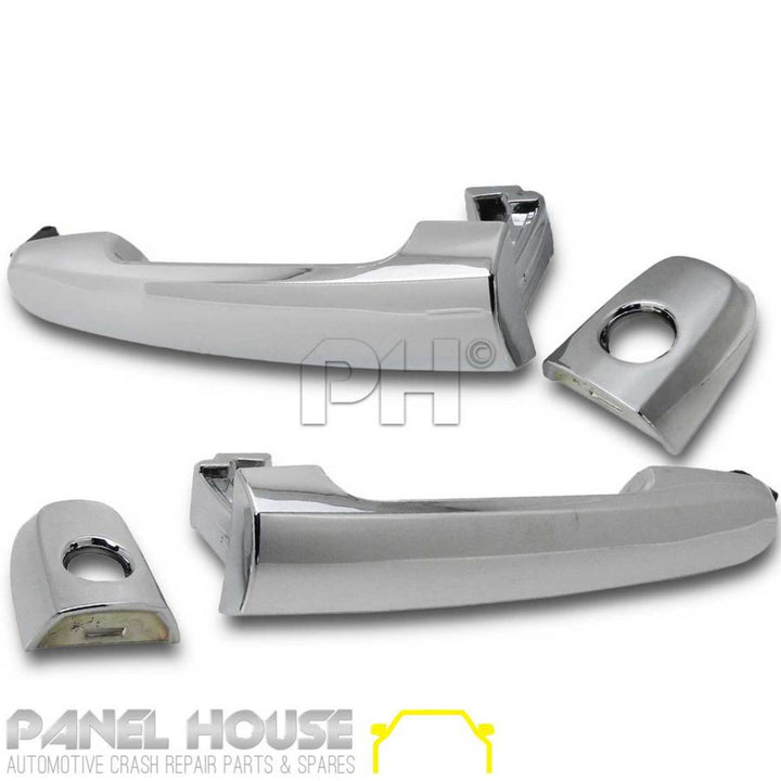 Outer Door Handles PAIR Front Chrome With Hole Fits Toyota Hilux N70 2005 - 2015
