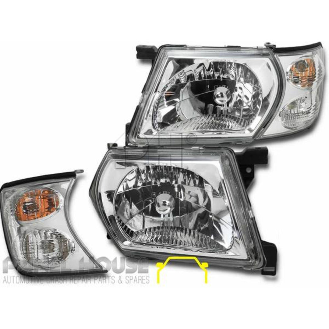 Headlights & Corner Lights PAIR fits Nissan Patrol GU Series 1 97-01 CLEAR ADR