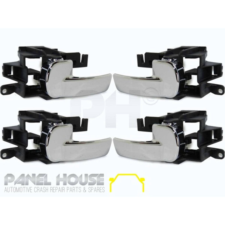 Interior Door Handle SET Chrome Front / Rear Fits Nissan Navara D40 & Pathfinder R51