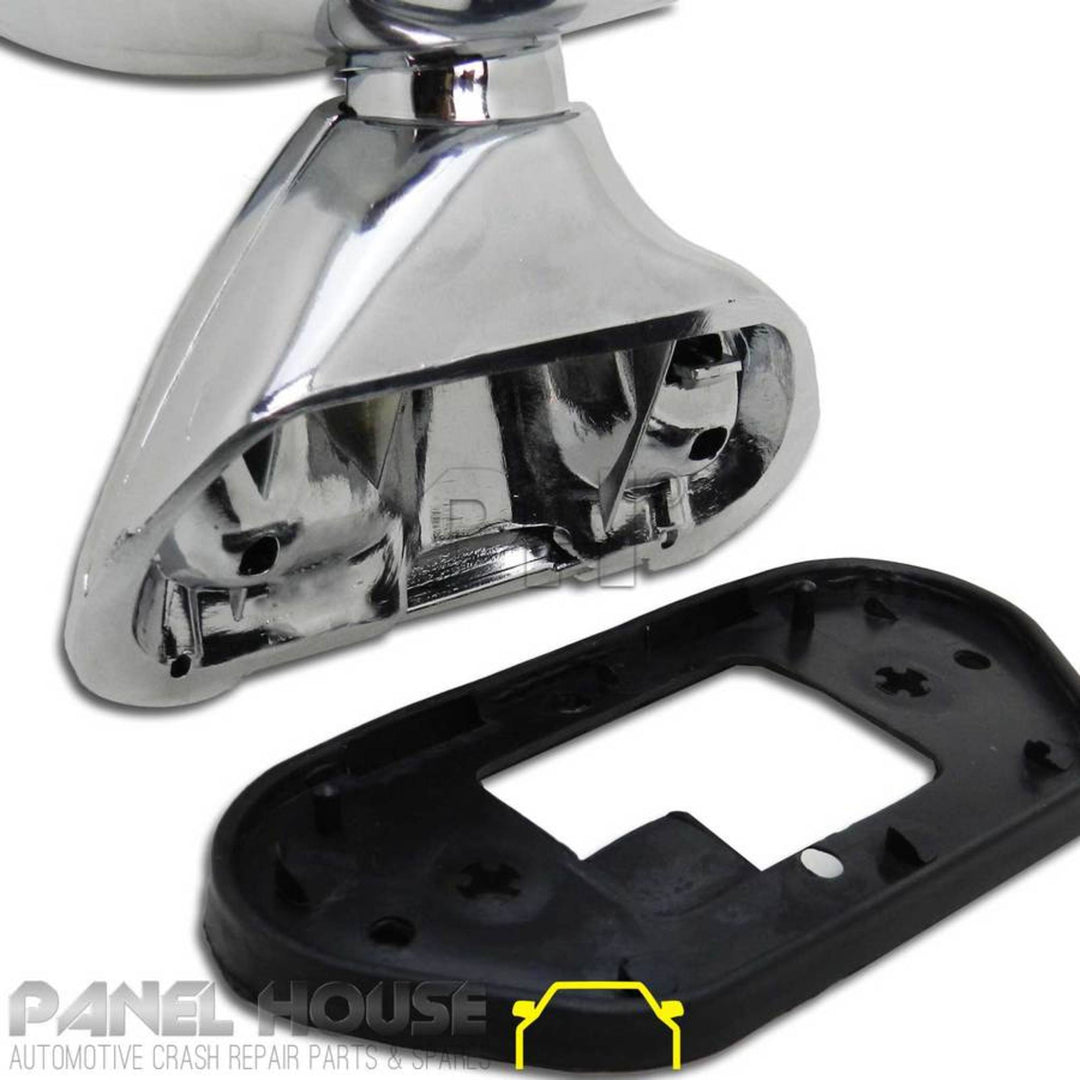Door Mirror PAIR CHROME Skin Mount With Cap Fits Toyota Hilux 01-05