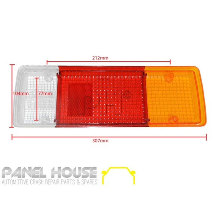 Tail Light Lenses PAIR fits Toyota Hilux N70 2005 - 2011 & Landcruiser 75 79 Series