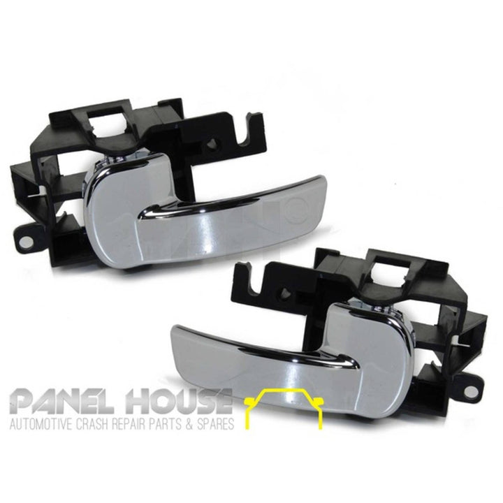 Interior Door Handles PAIR Chrome Front / Rear Fits Nissan Navara D40 & Pathfinder R51