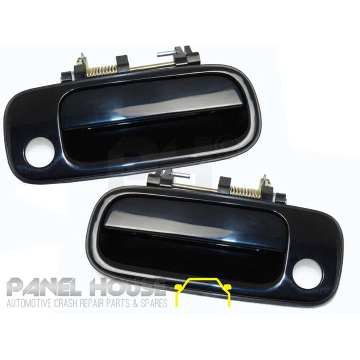 Outer Door Handles PAIR Front Black Fits Toyota Camry 10 Series 1993 - 1997
