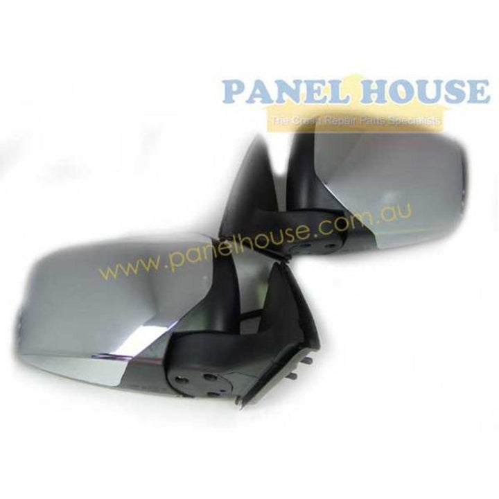 Door Mirrors PAIR Chrome Electric fits Mitsubishi Triton ML 2006-2009