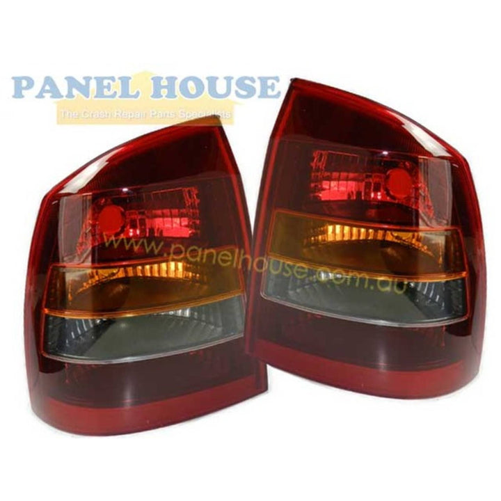Tail Lights PAIR Tinted Smokey fits Holden Astra TS Convertible 1998 - 2004