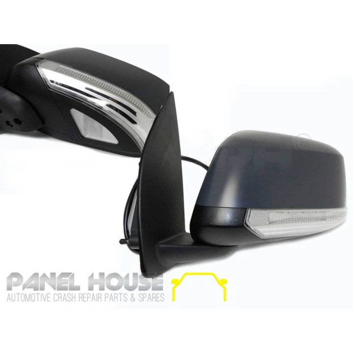 Door Mirrors PAIR Primed Heated Courtesy Light Fits Nissan Navara D40