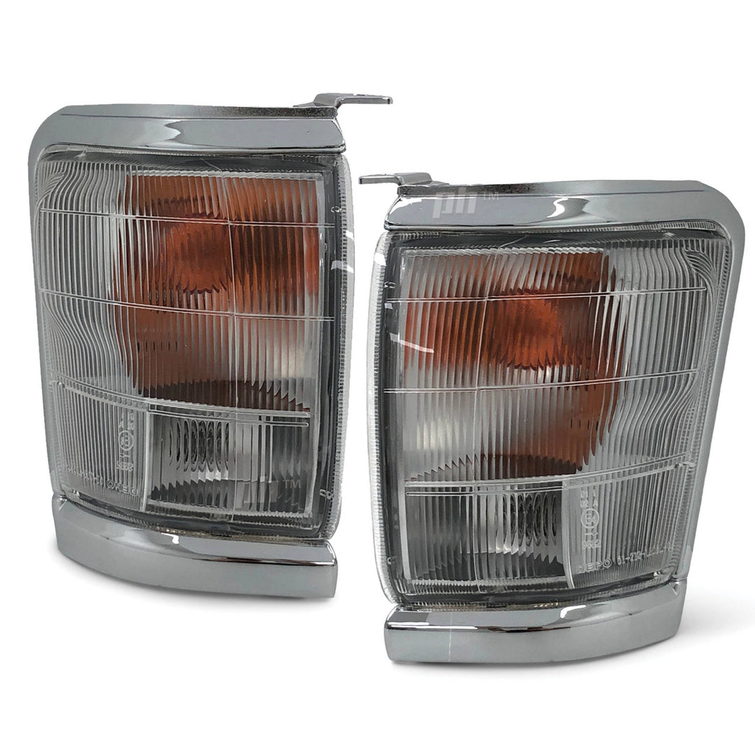 Corner Indicator Park Lights Chrome PAIR Fits Toyota Hilux 2WD 1997 - 2001