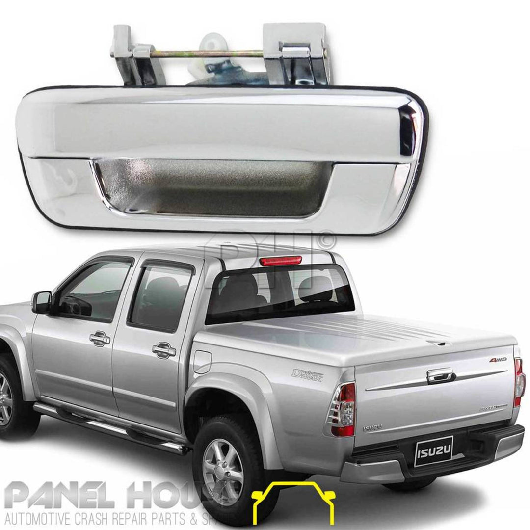 Tail Gate Handle Chrome No Hole Fits Holden Rodeo RA & Colorado RC