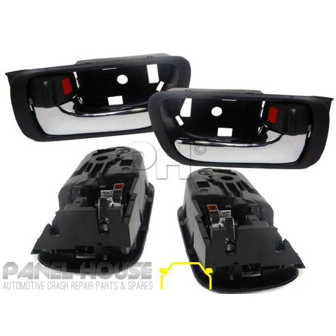 Interior Door Handle SET Chrome & Black Fits Toyota Camry 2002 - 2006