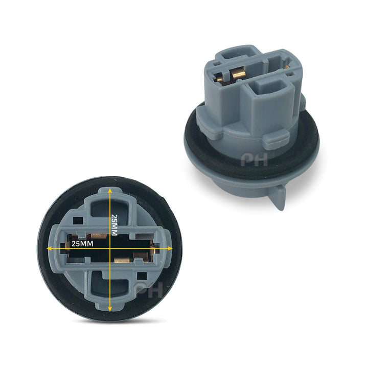 Universal T20 Wedge Park Light Sockets & Wiring PAIR fits Toyota Nissan Isuzu