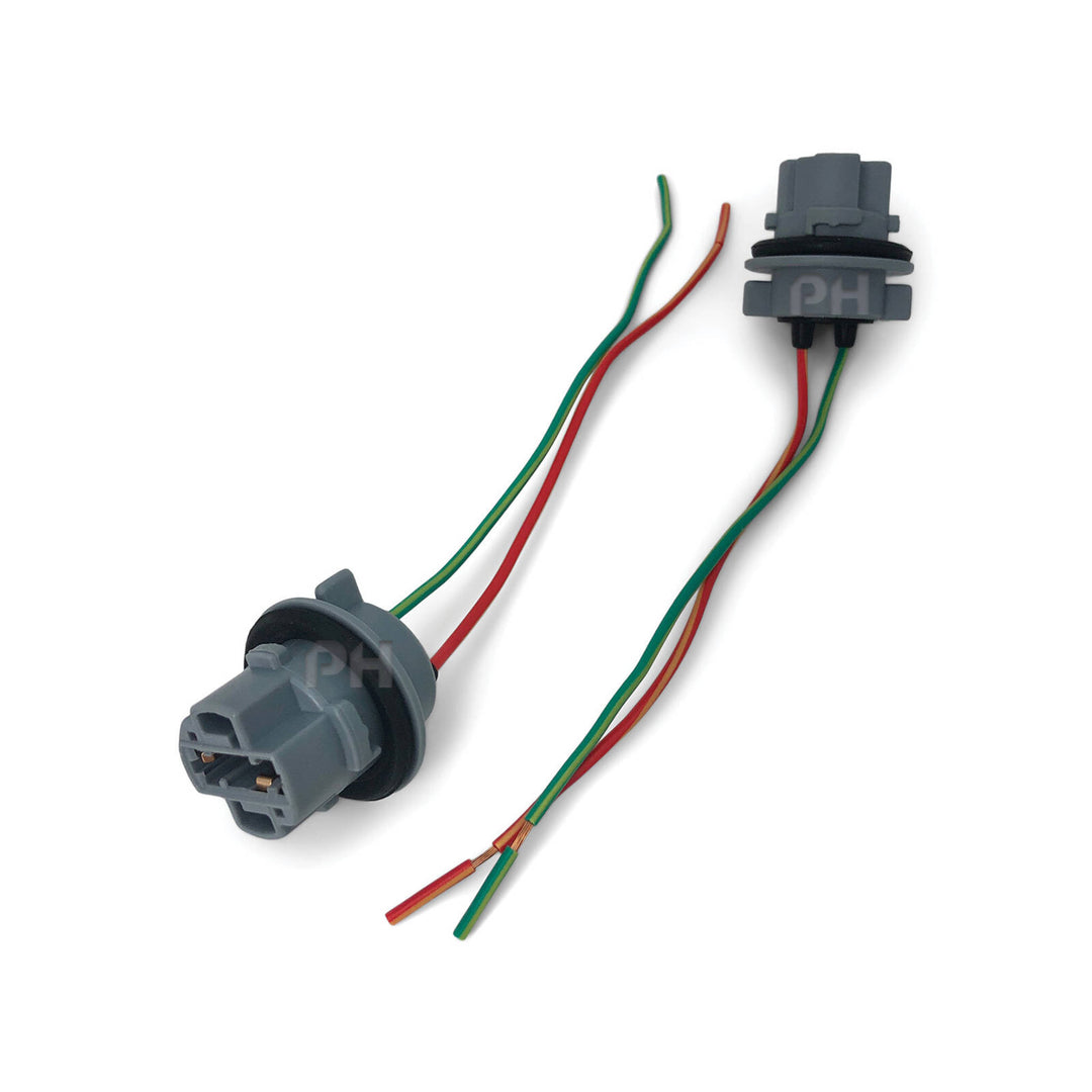 Universal T20 Wedge Park Light Sockets & Wiring PAIR fits Toyota Nissan Isuzu