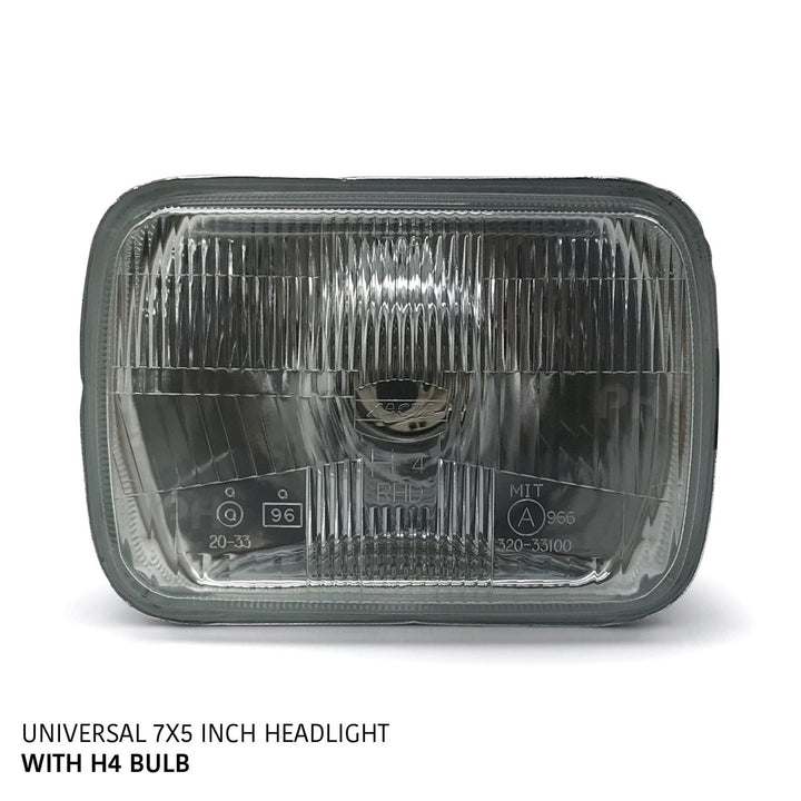 Headlight 7x5 Glass Lens with H4 Bulb fits Toyota Hiace 100 Series 1989 - 2005