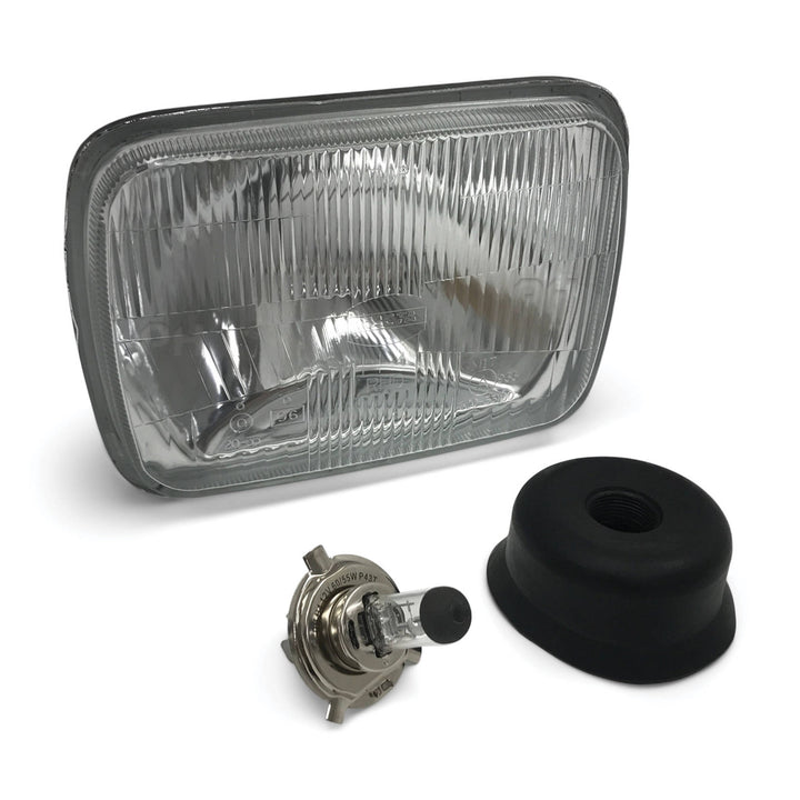 Headlight 7x5 Glass Lens with H4 Bulb fits Toyota Hiace 100 Series 1989 - 2005