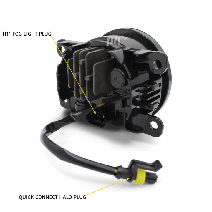 LED Projector Fog Light Kit With HALO Universal 90mm Lens