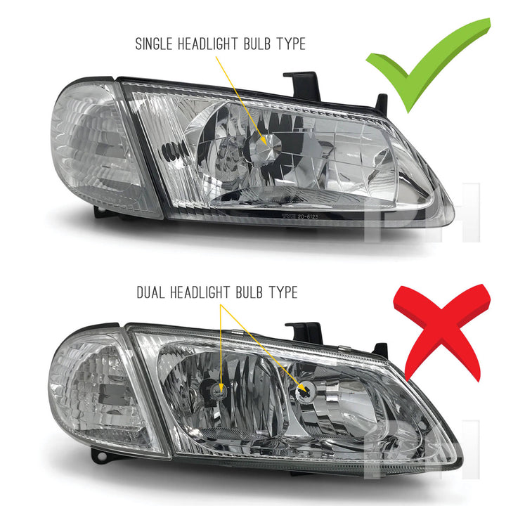 Indicator Corner Light Single Reflector PAIR Fits Nissan Pulsar N16 Sedan 2000 - 2003