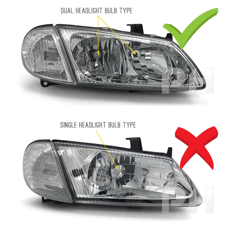 Indicator Corner Light Dual Reflector PAIR Fits Nissan Pulsar N16 2000 - 2003