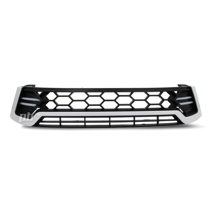 Grill Black & White LED DRL Style Fits Toyota Hilux N80 SR5 Workmate 2015 - 2018