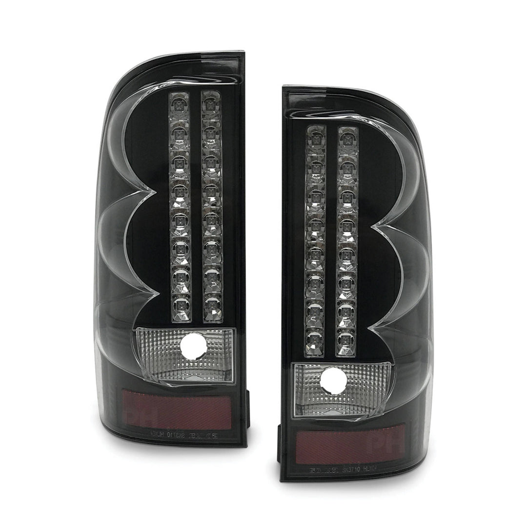 Upgrade Black LED Tail Lights PAIR Fits Toyota Hilux N70 SR5 2005 - 2015