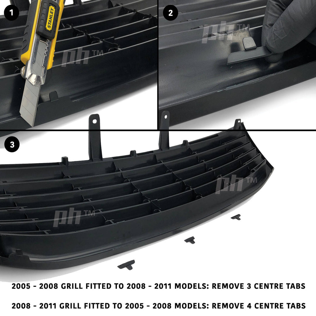 Grill Upgrade BLACK Billet Style fits Toyota Hilux Ute 2005 - 2008