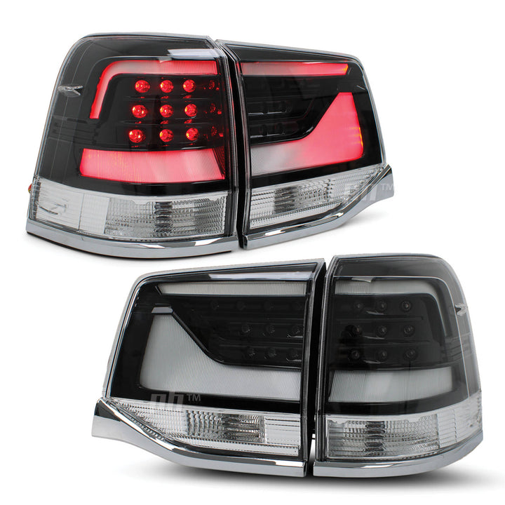 Upgrade Black Tail Lights LED SET Fits Toyota Landcruiser 200 Series 2015 - 2021