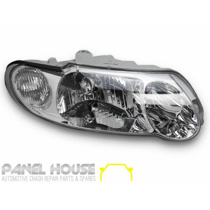 Headlights PAIR Chrome fits Holden Commodore VX VU 2000 - 2002