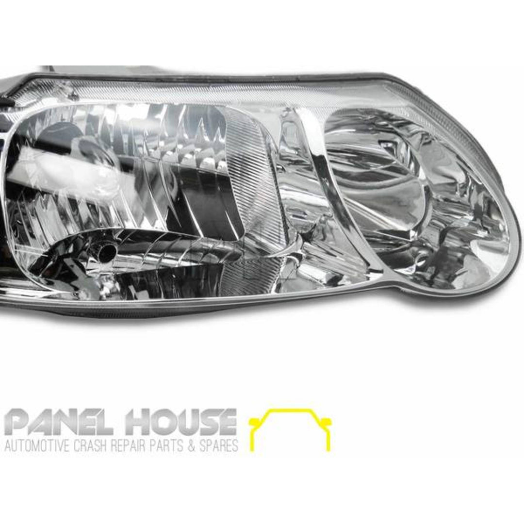 Headlights PAIR Chrome fits Holden Commodore VX VU 2000 - 2002