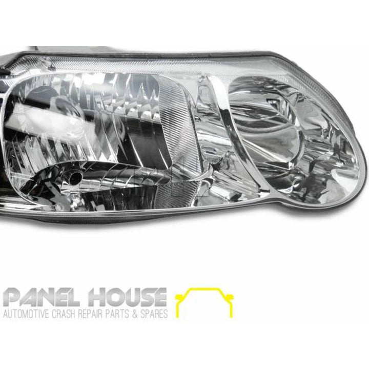 Headlights PAIR Chrome fits Holden Commodore VX VU 2000 - 2002